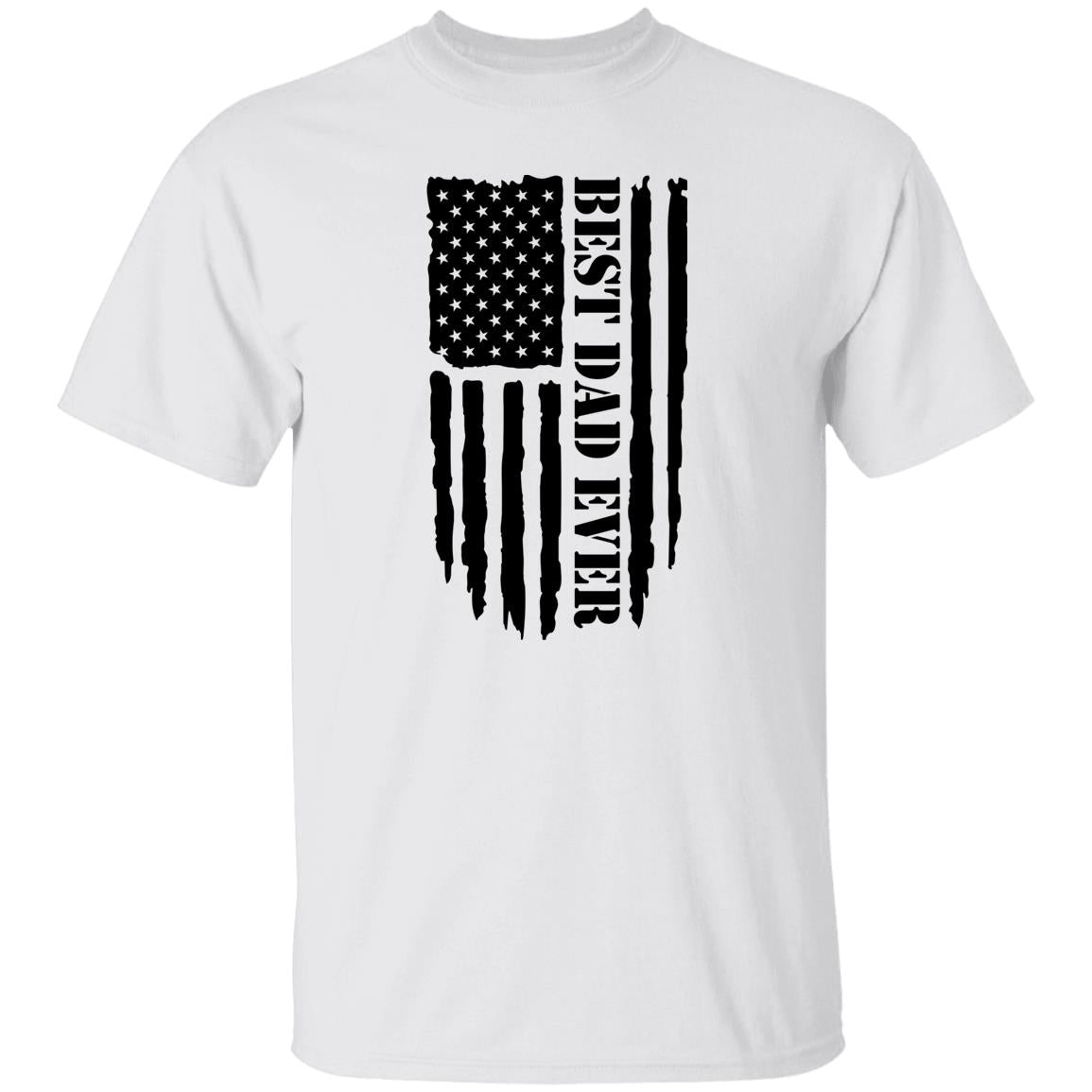 BEST DAD EVER BLACK DISTRESSED FLAG TEE