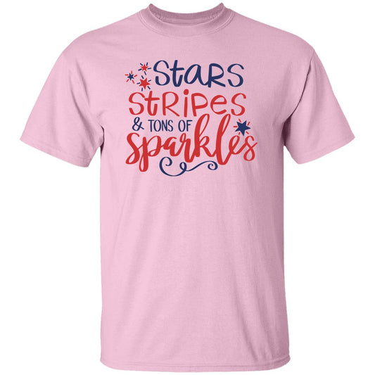 USA STARS AND STRIPES AND TONS OF SPARKLES TEE