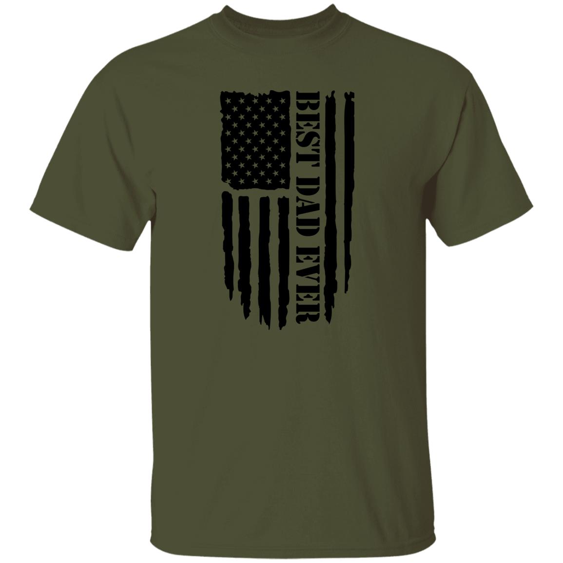 BEST DAD EVER BLACK DISTRESSED FLAG TEE