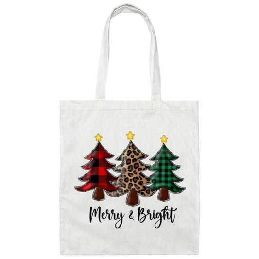 MERRY & BRIGHT CHRISTMAS TREES TOTE BAG