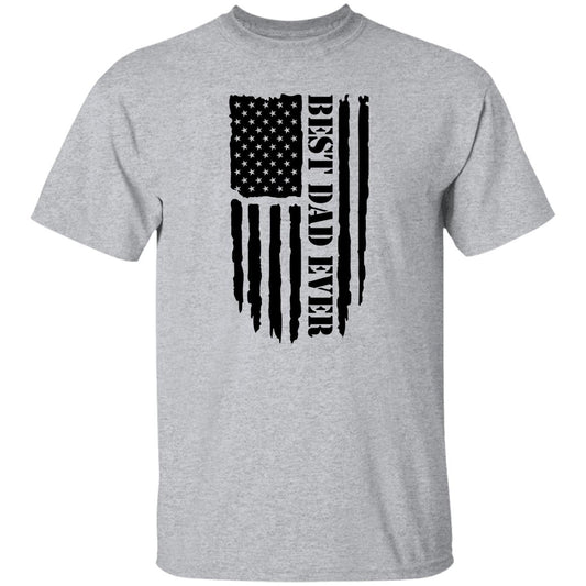 BEST DAD EVER BLACK DISTRESSED FLAG TEE