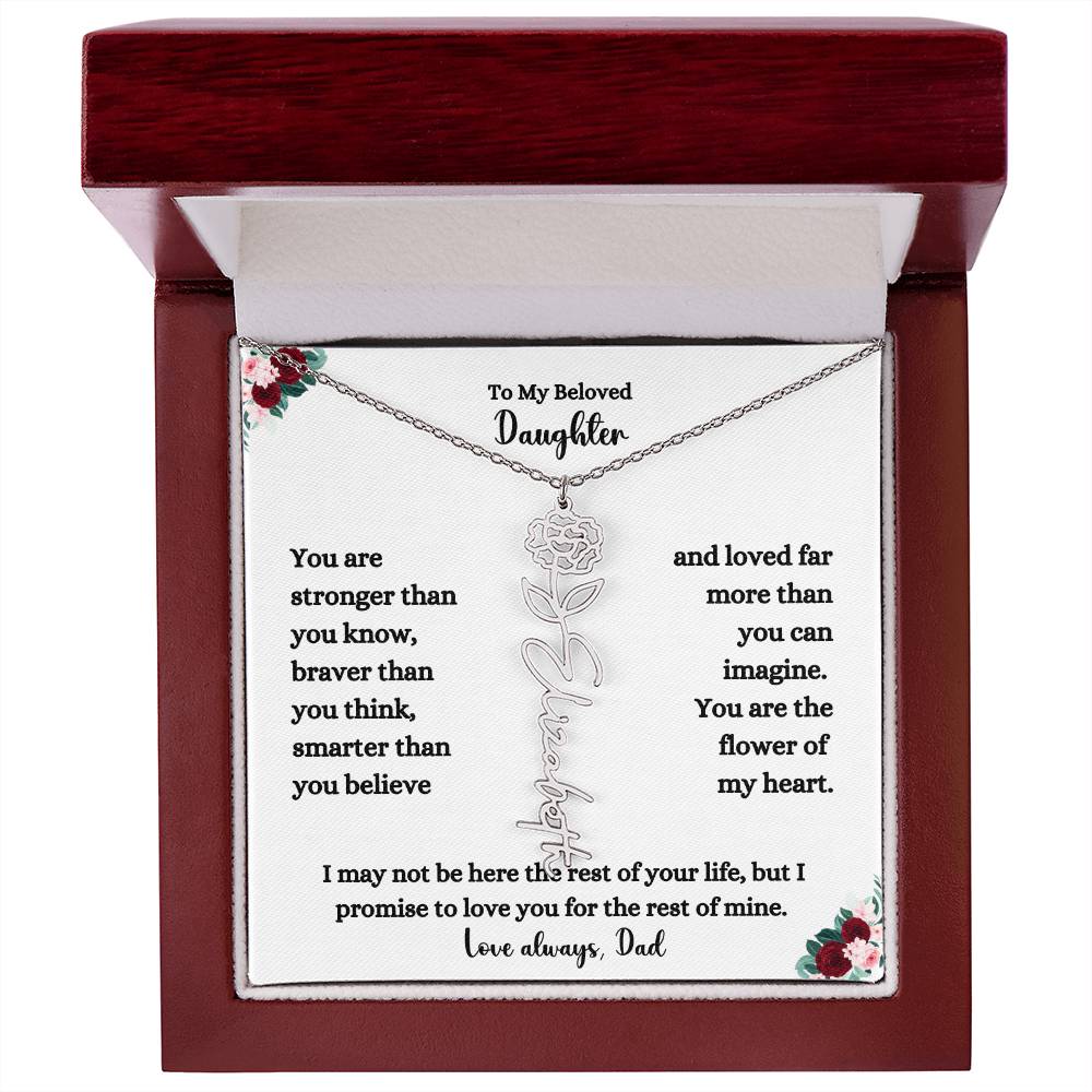 FLOWER NAME NECKLACE FROM DAD TWO