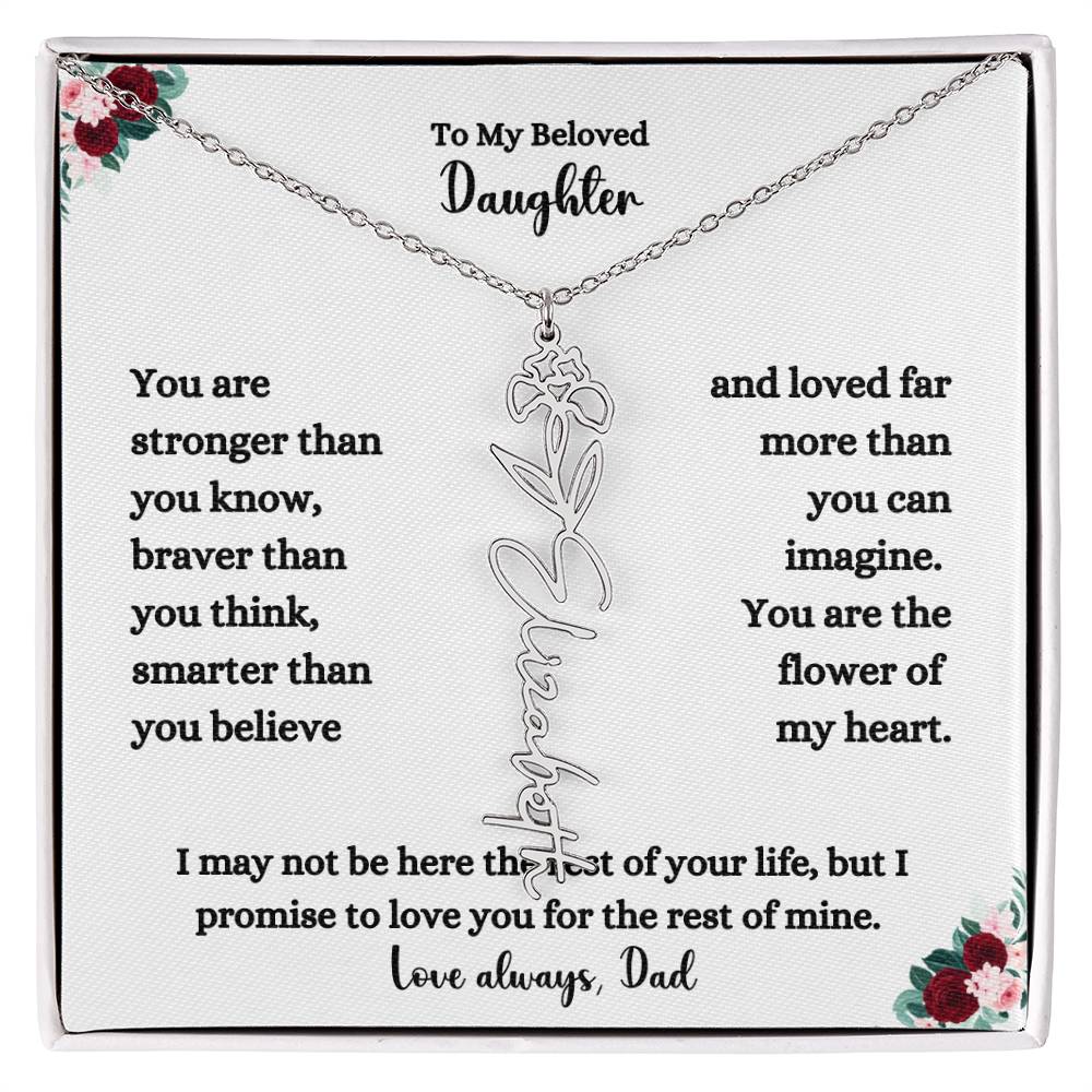 FLOWER NAME NECKLACE FROM DAD TWO