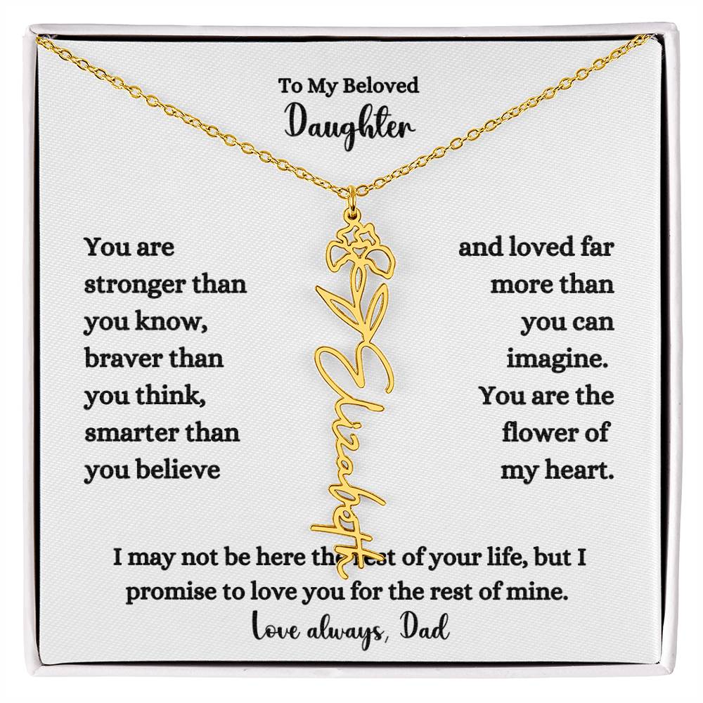 FLOWER NAME NECKLACE FROM DAD