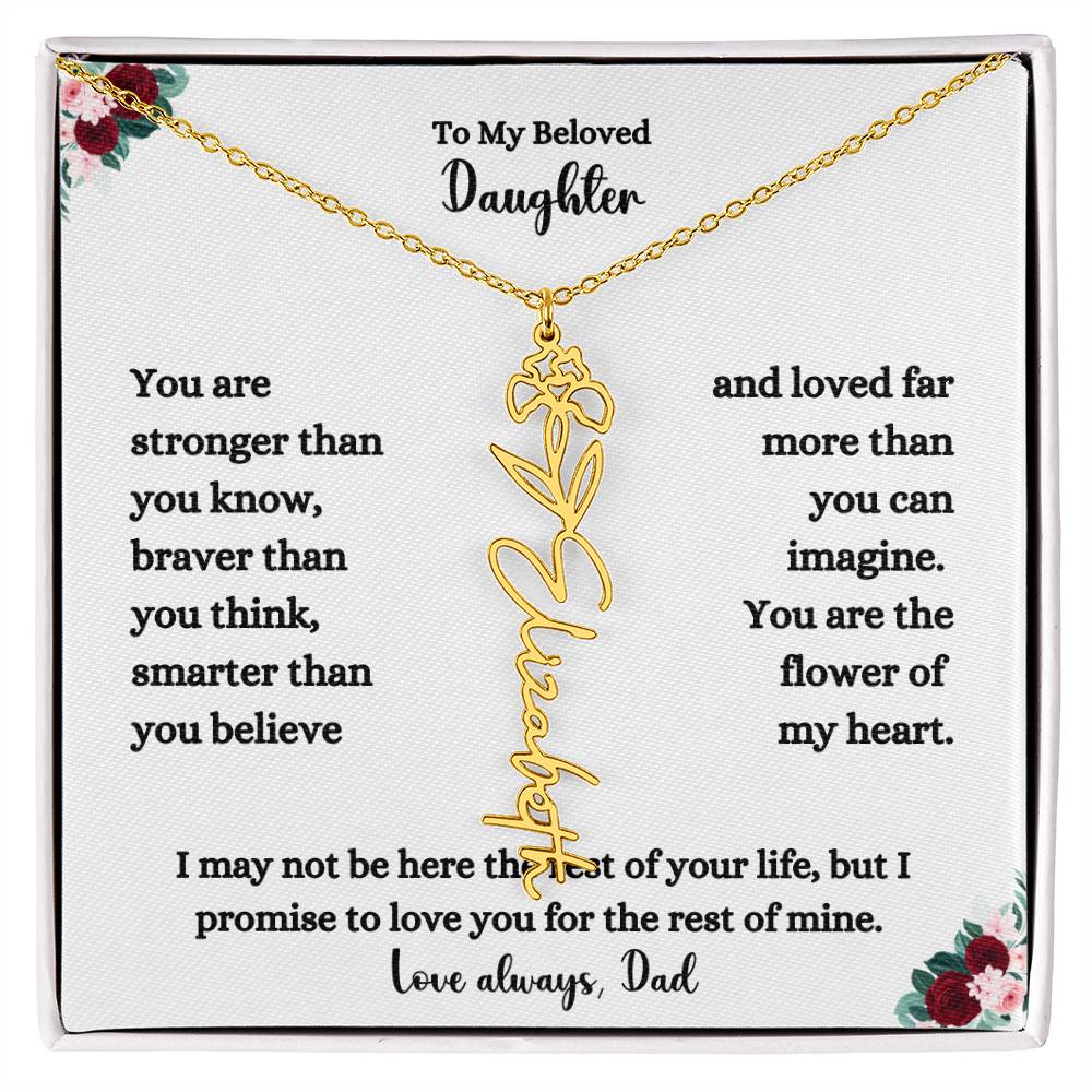 FLOWER NAME NECKLACE FROM DAD TWO