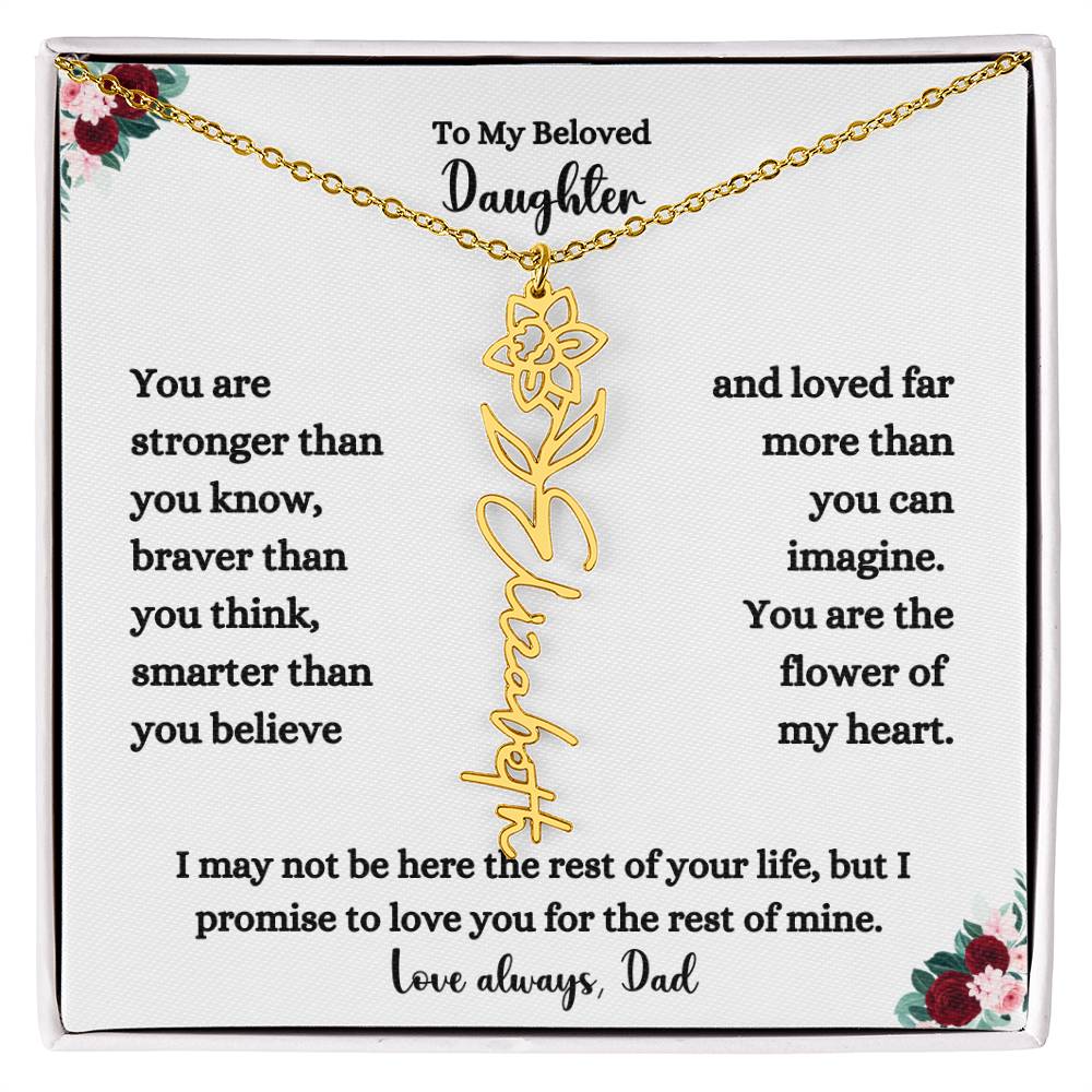 FLOWER NAME NECKLACE FROM DAD TWO