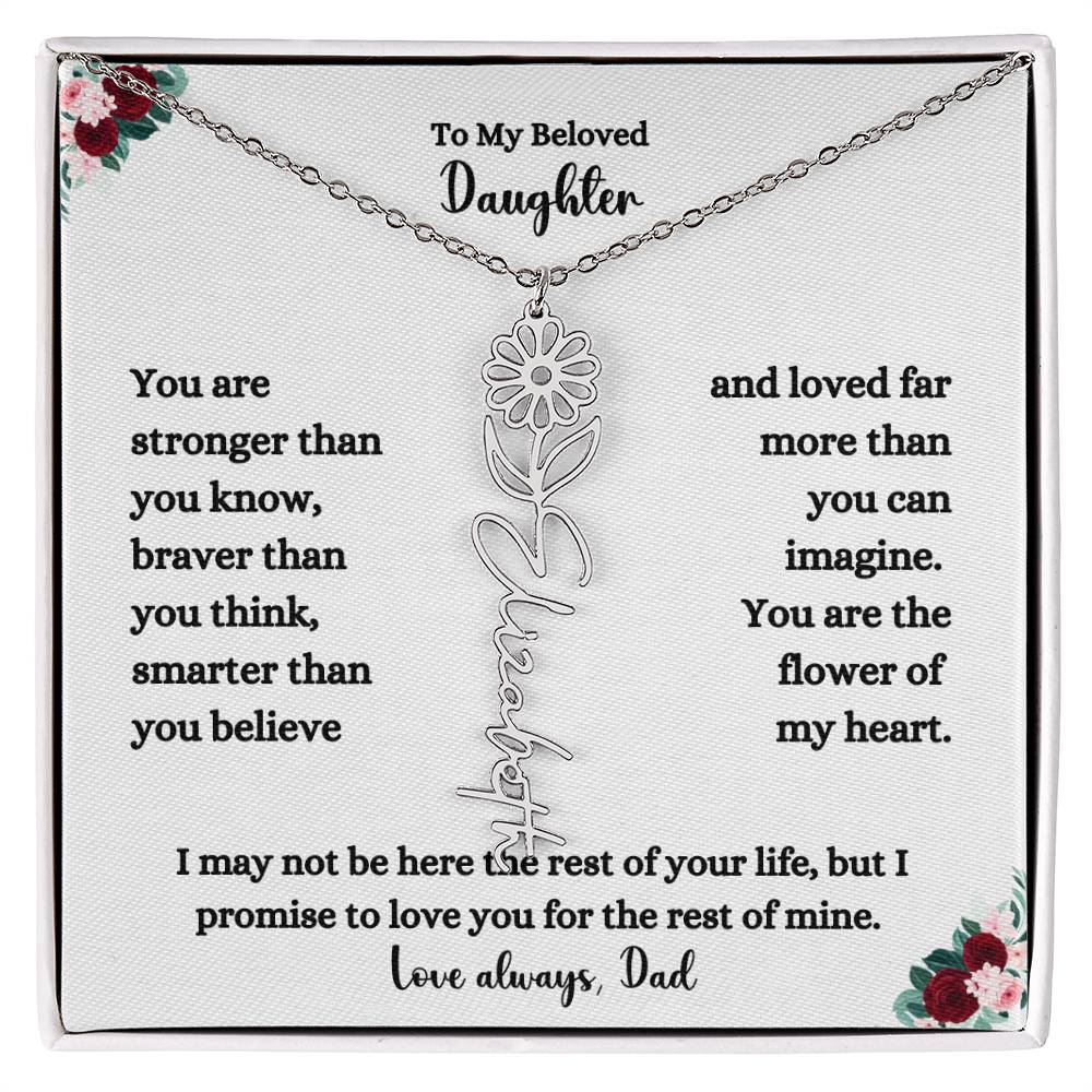 FLOWER NAME NECKLACE FROM DAD TWO