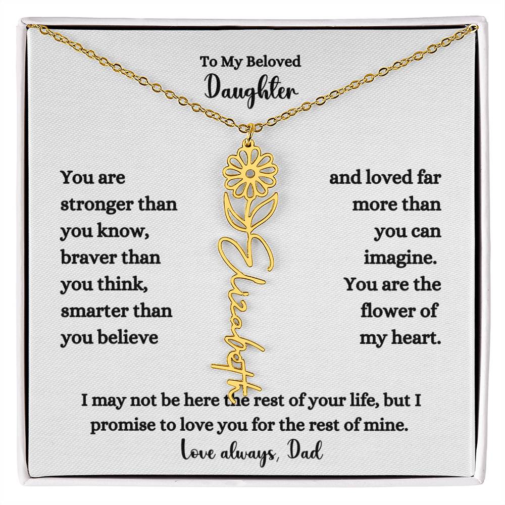 FLOWER NAME NECKLACE FROM DAD