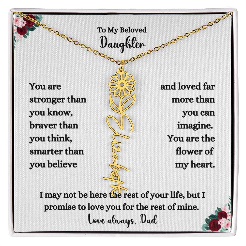 FLOWER NAME NECKLACE FROM DAD TWO