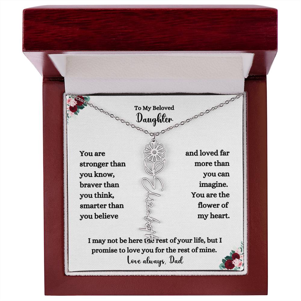 FLOWER NAME NECKLACE FROM DAD TWO