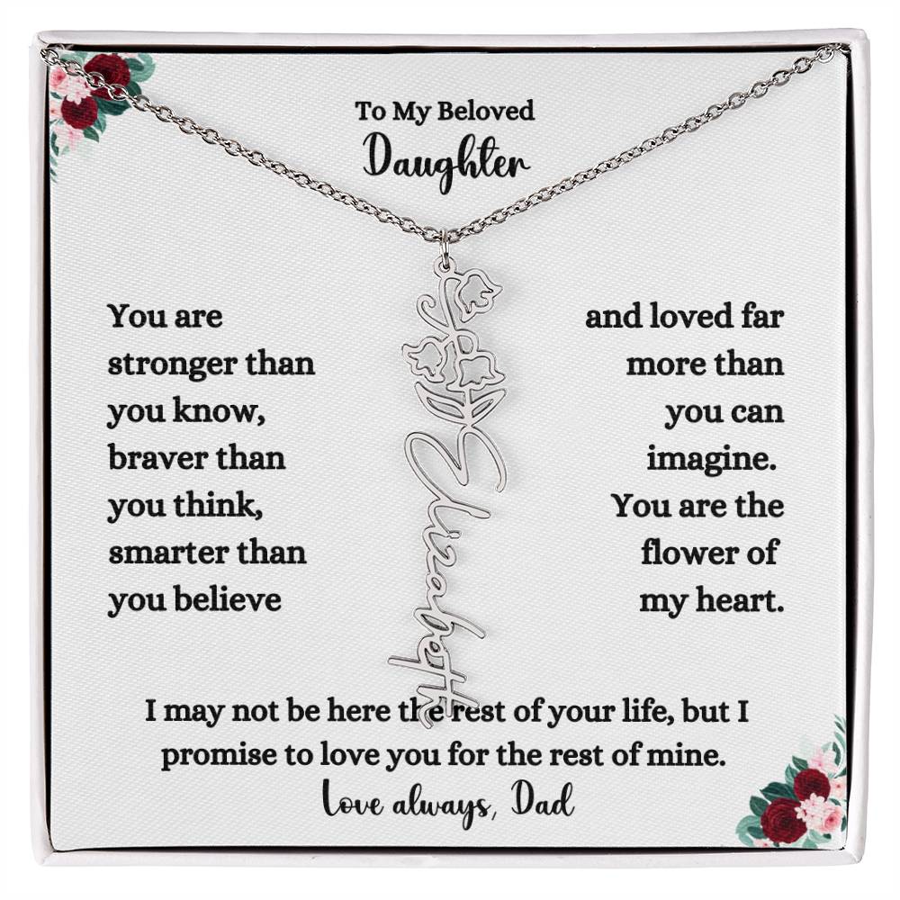 FLOWER NAME NECKLACE FROM DAD TWO