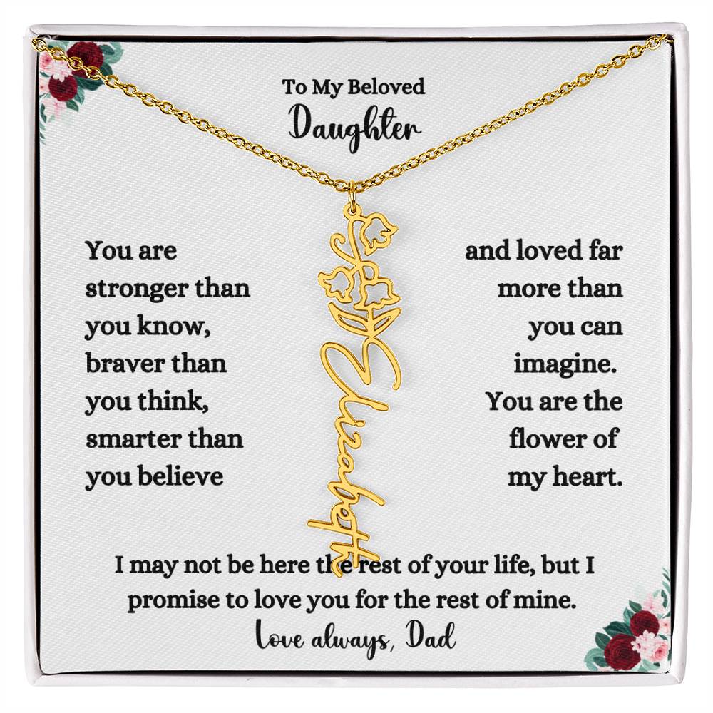 FLOWER NAME NECKLACE FROM DAD TWO