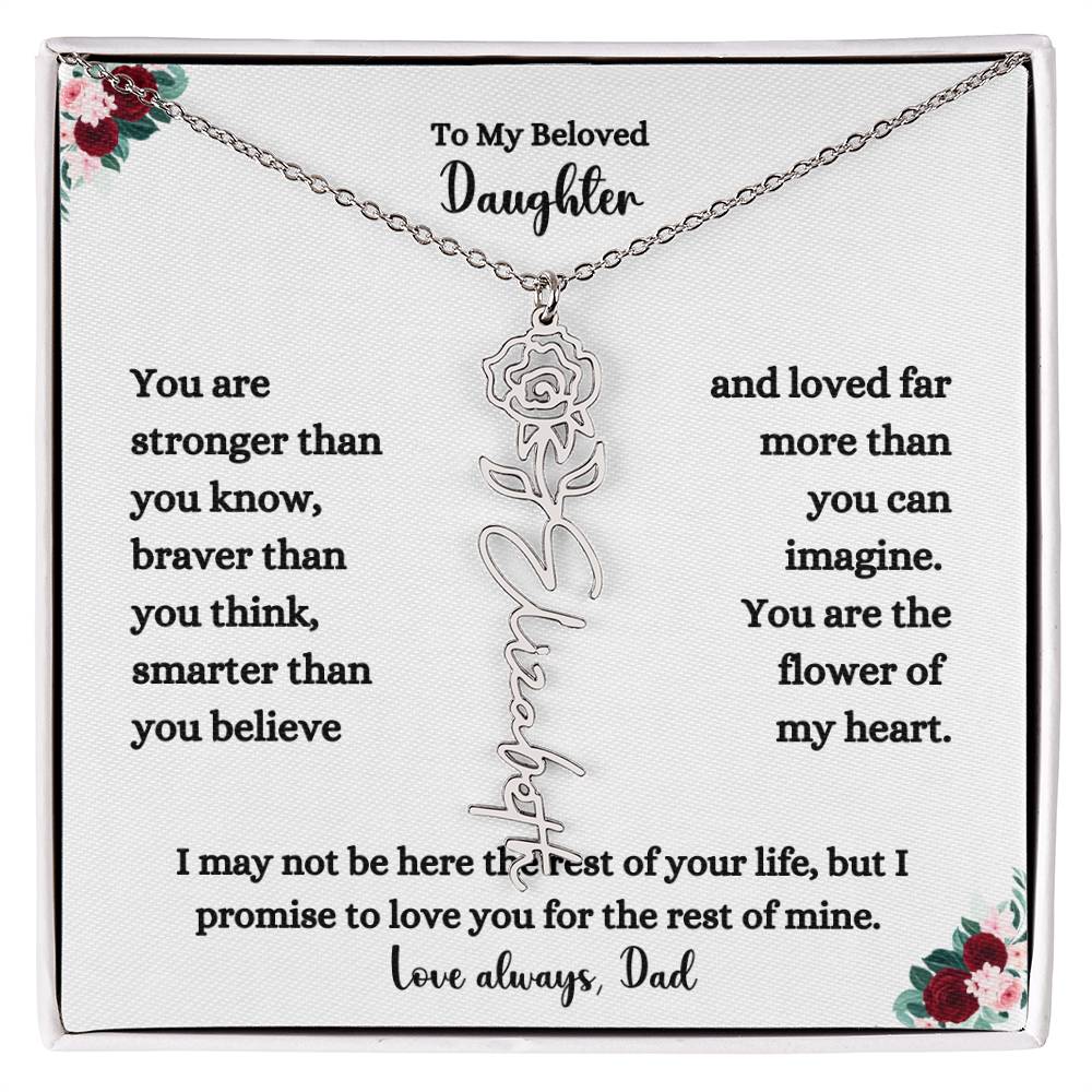 FLOWER NAME NECKLACE FROM DAD TWO