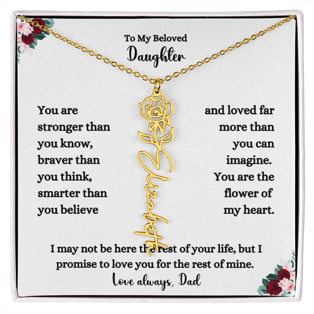 FLOWER NAME NECKLACE FROM DAD TWO