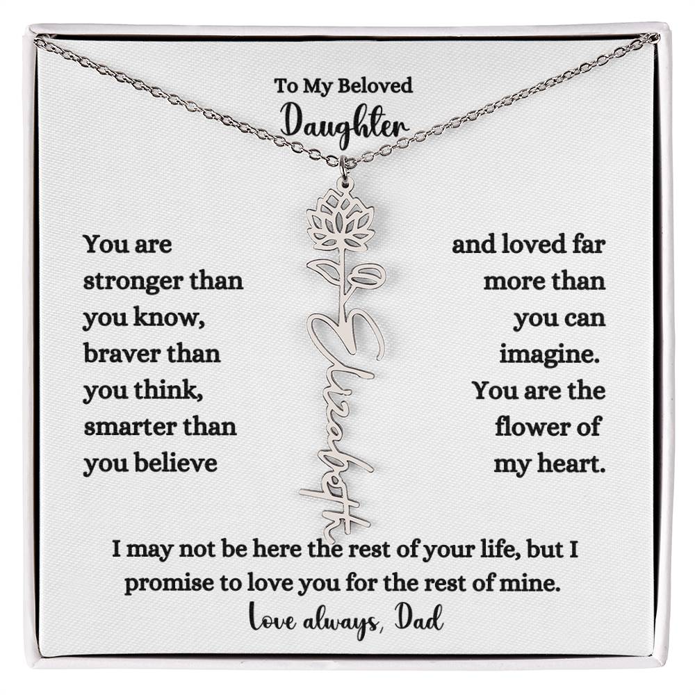 FLOWER NAME NECKLACE FROM DAD