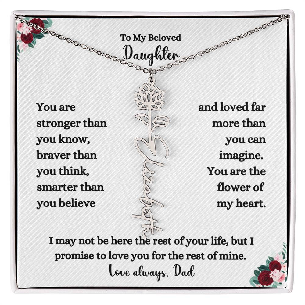 FLOWER NAME NECKLACE FROM DAD TWO