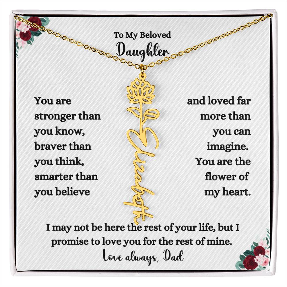 FLOWER NAME NECKLACE FROM DAD TWO