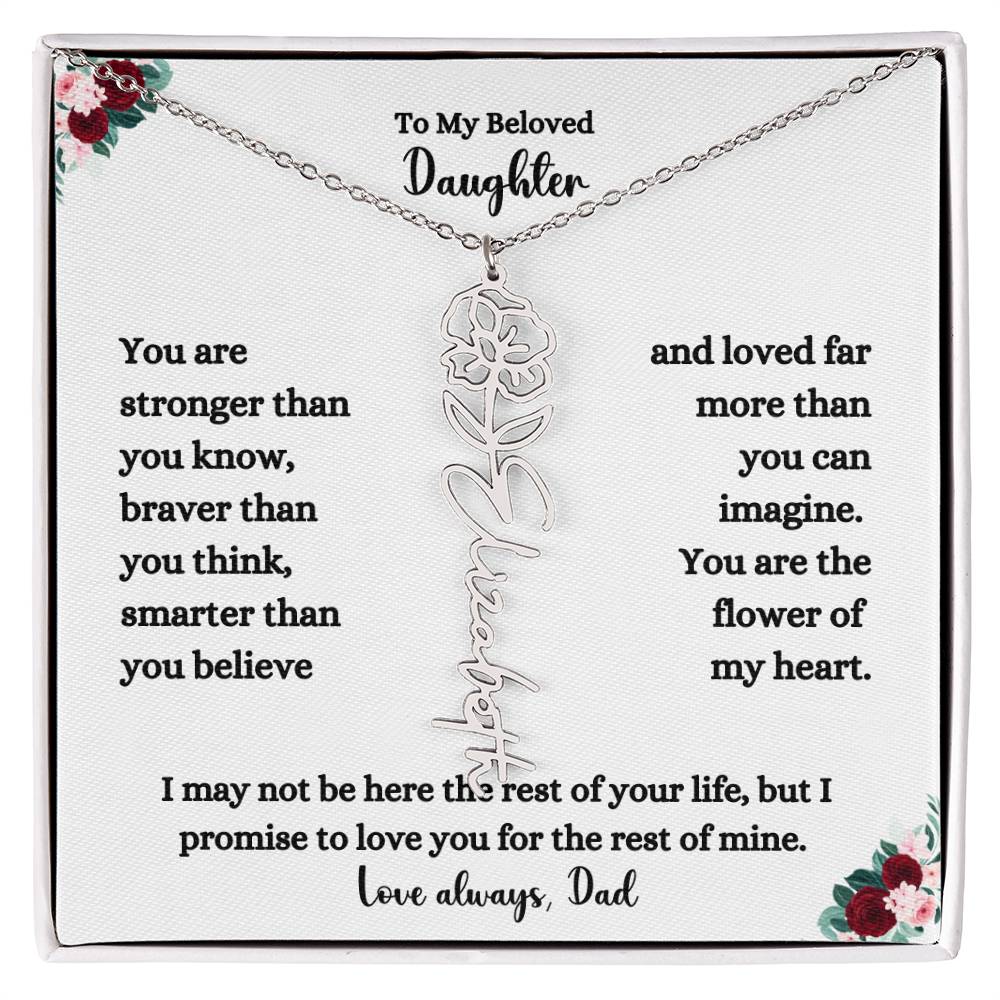 FLOWER NAME NECKLACE FROM DAD TWO