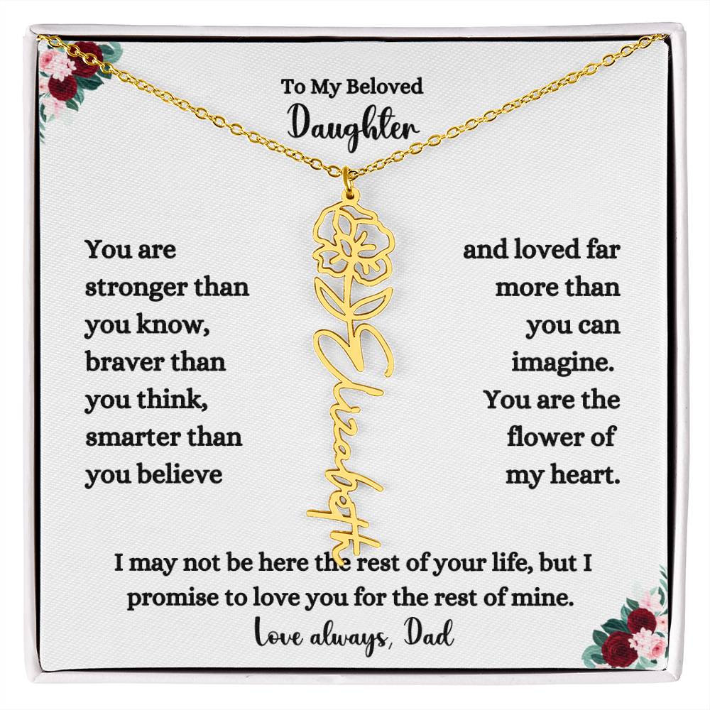 FLOWER NAME NECKLACE FROM DAD TWO