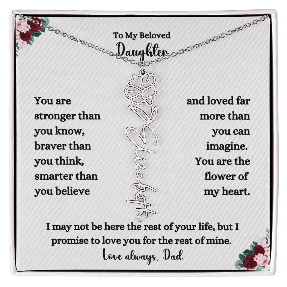 FLOWER NAME NECKLACE FROM DAD TWO