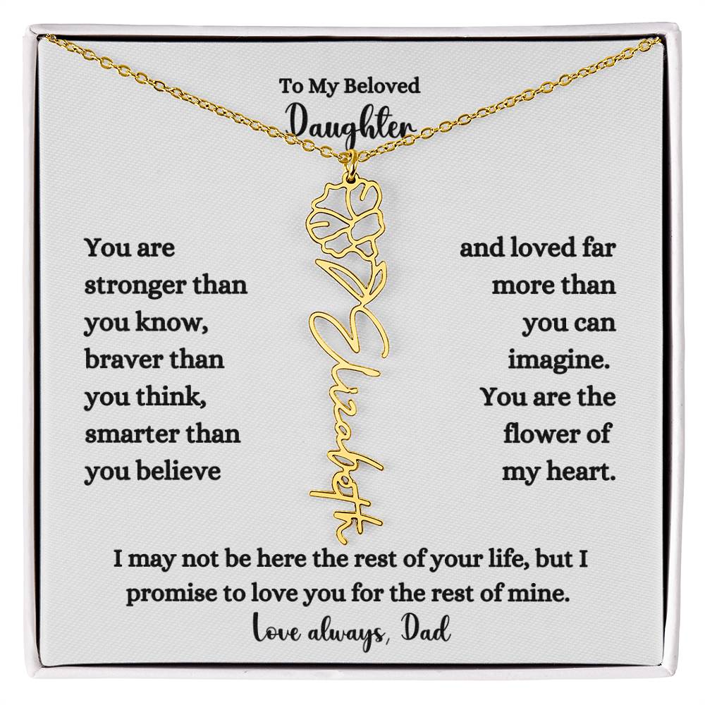 FLOWER NAME NECKLACE FROM DAD