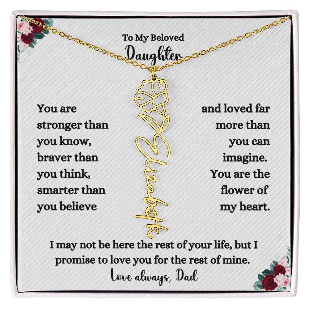 FLOWER NAME NECKLACE FROM DAD TWO