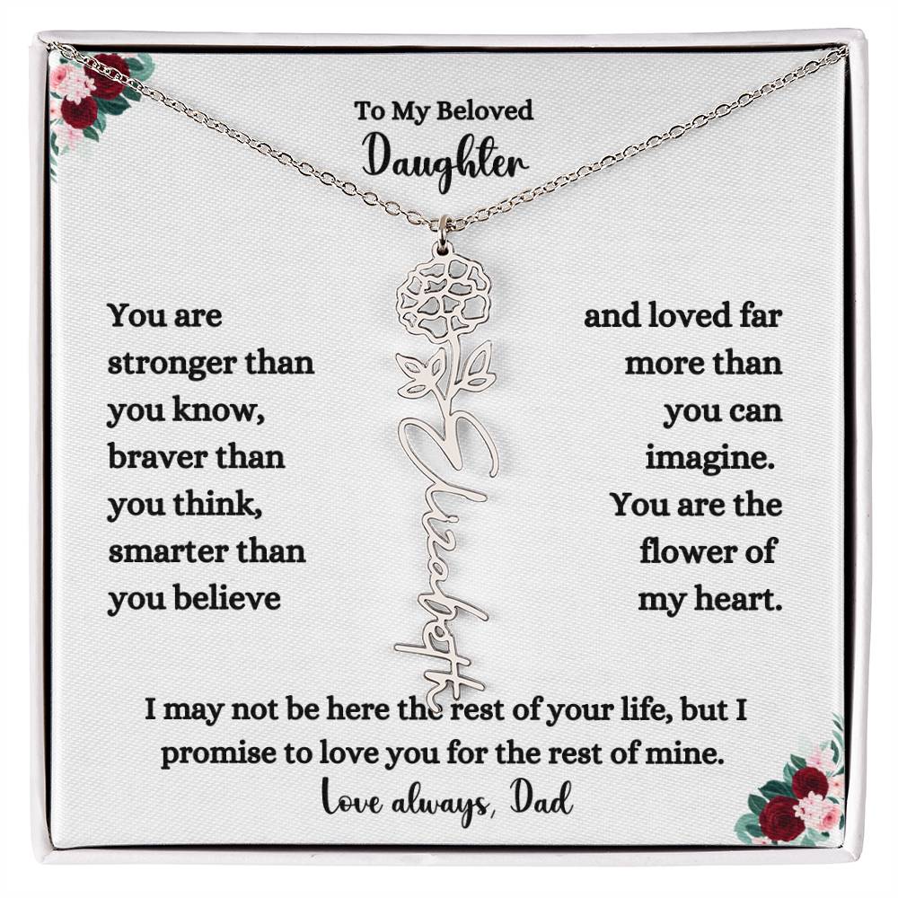 FLOWER NAME NECKLACE FROM DAD TWO