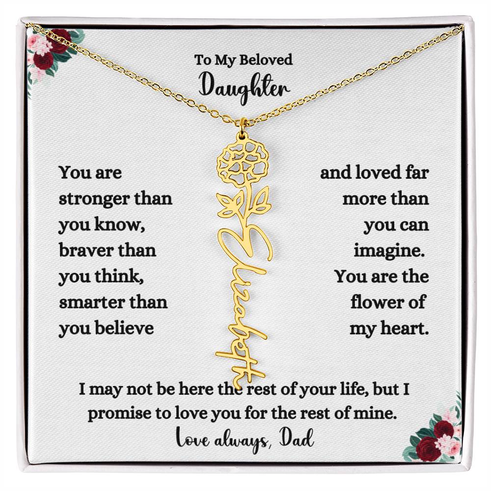 FLOWER NAME NECKLACE FROM DAD TWO