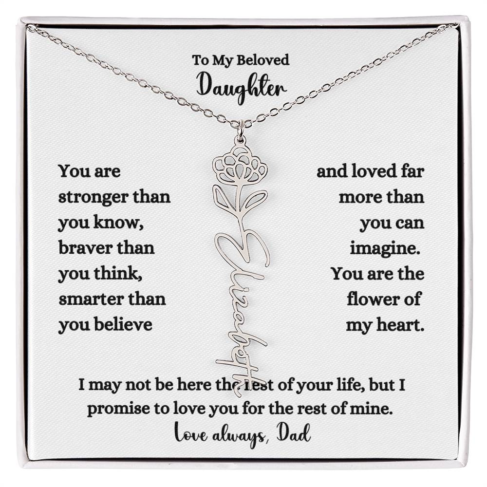 FLOWER NAME NECKLACE FROM DAD