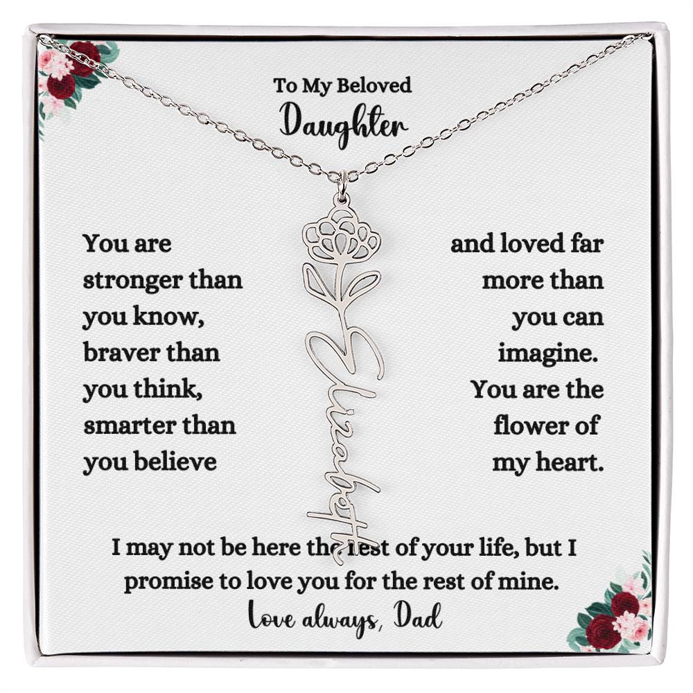 FLOWER NAME NECKLACE FROM DAD TWO