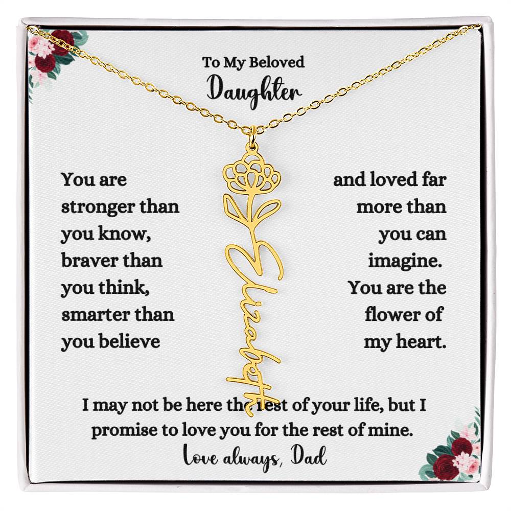 FLOWER NAME NECKLACE FROM DAD TWO