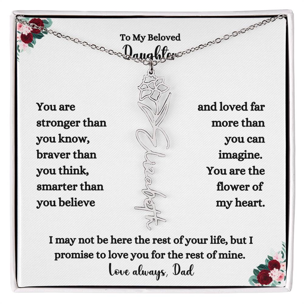 FLOWER NAME NECKLACE FROM DAD TWO