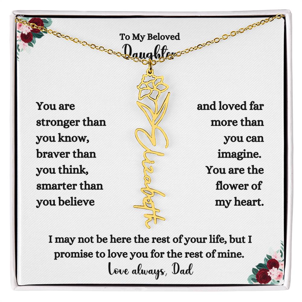 FLOWER NAME NECKLACE FROM DAD TWO